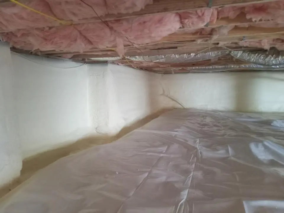 Crawl space encapsulation with closed-cell spray foam for Roof Maintenance in Barling